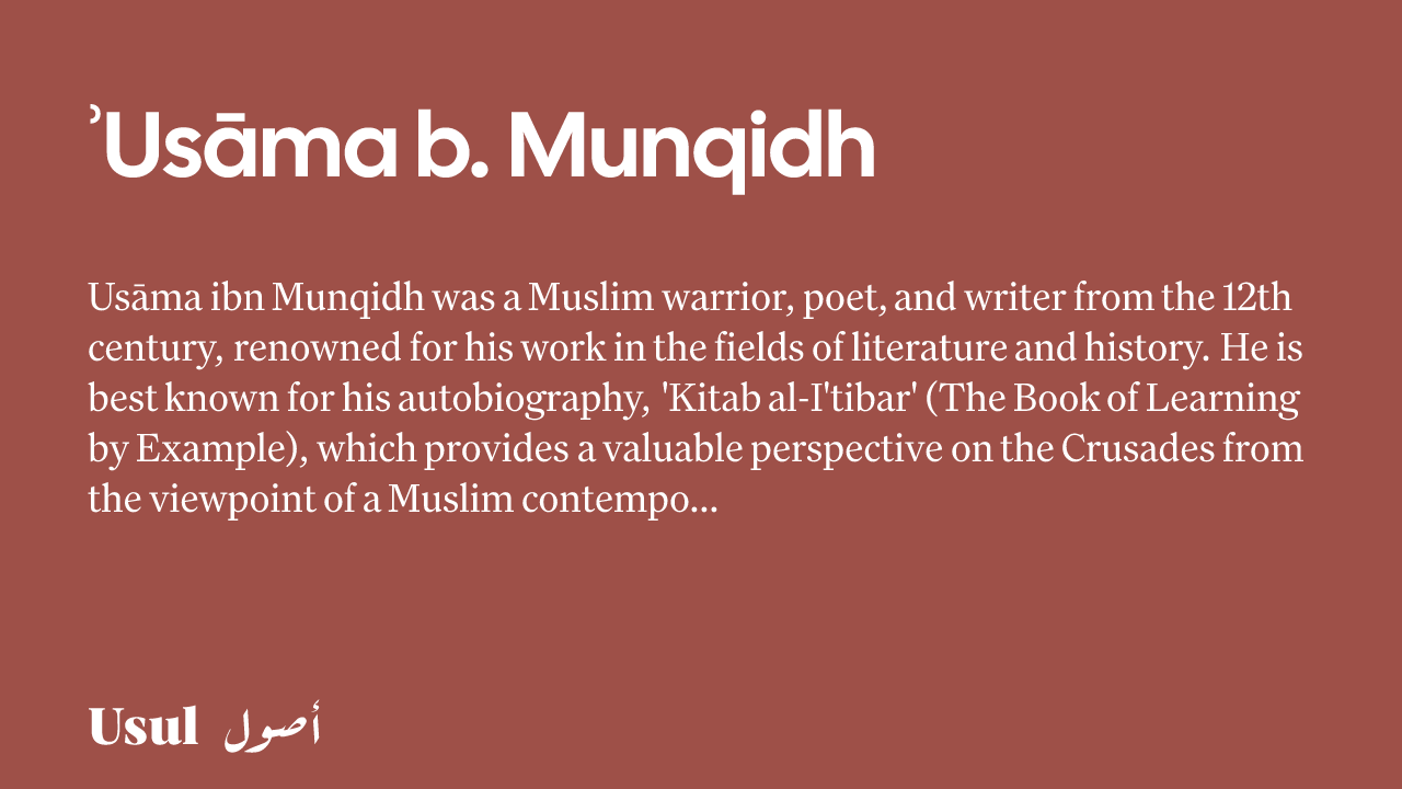 ʾUsāma b. Munqidh | Books and Texts
